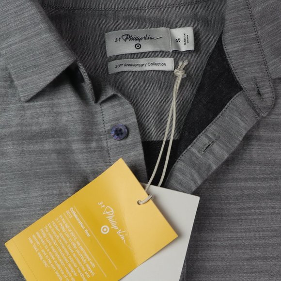 NWT 3.1 Phillip Lim Gray/Black Button Down Sz SM - Picture 7 of 13